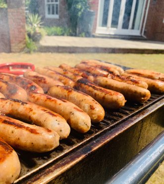 BBQ sausages ready to be served