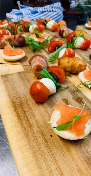 Canapes to be served at a wedding