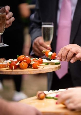 Canapes being served at a wedding we ran the day