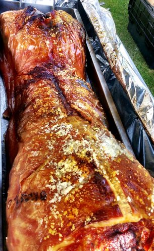 Hog Roast ready to be served at a wedding